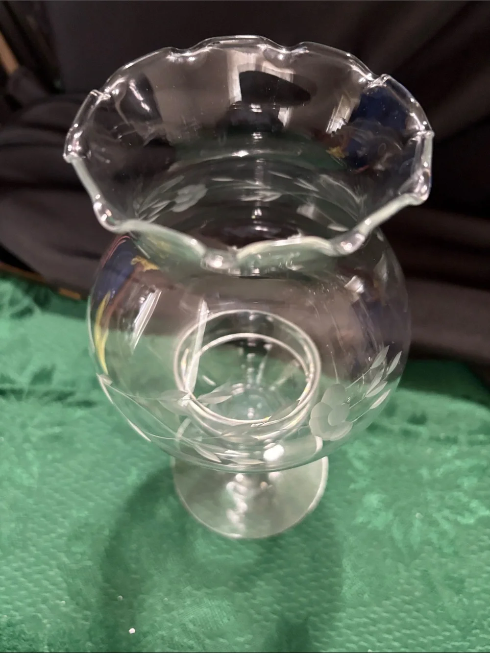 Princess House Handblown Crystal Heritage Hurricane Candlestick #410